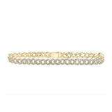 10K Yellow Or Rose Gold Round Diamond 8.5-Inch Curb Link Bracelet 4-5/8 Cttw