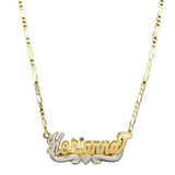 10K Gold Name Plate With Figaro Chain