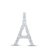 10K Yellow Gold Round Diamond A Initial Letter Nicoles Dream Collection Pendant 1/10 Cttw