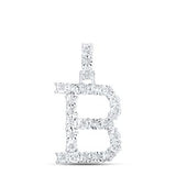 10K Yellow Gold Round Diamond B Initial Letter Nicoles Dream Collection Pendant 1/8 Cttw