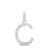 10K Yellow Gold Round Diamond C Initial Letter Nicoles Dream Collection Pendant 1/10 Cttw
