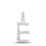 10K Yellow Gold Round Diamond E Initial Letter Nicoles Dream Collection Pendant 1/10 Cttw