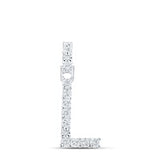 10K Yellow Gold Round Diamond L Initial Letter Nicoles Dream Collection Pendant 1/12 Cttw