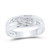 10K Gold Round Diamond Wedding Single Row Band Ring 1/4 Cttw