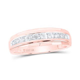 10K Two-Tone Gold Round Diamond Wedding Band Ring 1/4 Cttw