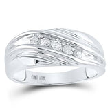 10K Gold Round Diamond Wedding Band Ring 1/4 Cttw