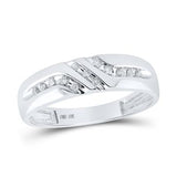 10K Gold Round Diamond Wedding Band Ring 1/8 Cttw