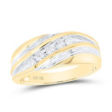 10K Gold Round Diamond Wedding Band Ring 1/4 Cttw