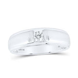 10K Gold Round Diamond Solitaire Band Ring 1/4 Cttw