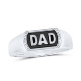 10K Gold Round Diamond Dad Band Ring .02 Cttw
