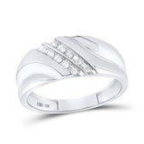 10K Gold Round Diamond 2-Tone Wedding Band 1/8 Cttw