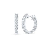 10K Gold Round Diamond Hoop Earrings 1/5 Cttw