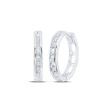 10K Gold Round Diamond Hoop Earrings 1/5 Cttw