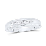 10K Gold Round Diamond Wedding Band Ring 1/12 Cttw