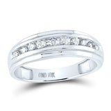 10K Two-Tone Gold Round Diamond Wedding Band Ring 1/4 Cttw
