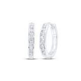 10K Gold Round Diamond Hoop Earrings 1/4 Cttw