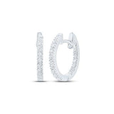 10K Gold Round Diamond Hoop Earrings 1/4 Cttw