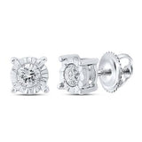 10K Gold Round Diamond Stud Earrings 1/8 Cttw