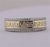 10K Or 14K Yellow Gold Round Diamond Greek Band 1/3 Cttw