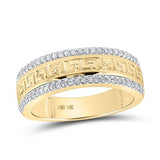 10K Or 14K Yellow Gold Round Diamond Greek Band 1/3 Cttw