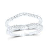 14K Gold Round Diamond Ring Guard Wrap Solitaire Enhancer Band 1/4 Cttw