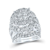 14K White Gold Princess Diamond Bridal Wedding Ring Set 5-5/8 Cttw