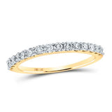 14K Gold Round Diamond Wedding Anniversary Band 1/2 Cttw