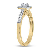 14K Gold Emerald Diamond Halo Bridal Engagement Ring 1/2Ctw (Certified)