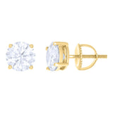14kt Yellow Gold Moissanite Stud Earrings 7mm