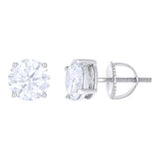 14kt White Gold Moissanite Stud Earrings 7mm