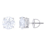 14kt White Gold Moissanite Stud Earrings 8mm