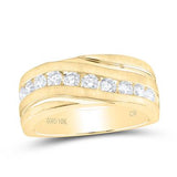 10k Yellow Gold Diamond Men's Wedding Band 1 CTTW