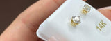 14K Yellow Gold Unisex Round Diamond Solitaire Stud Earrings 1/2 Cttw (Certified)