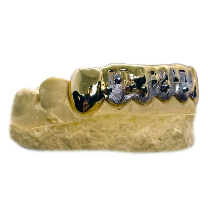 Custom Grillz Gold Teeth with Dripping Diamond dust