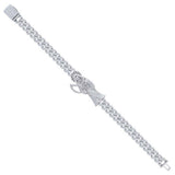 925 Sterling Silver Mens Moissanite Grim Reaper Bracelet 8.5 Inches