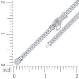 925 Sterling Silver Mens Moissanite Grim Reaper Bracelet 8.5 Inches