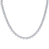 925 Sterling Silver Moissanite Heart Tennis Necklace 6mm 18 Inch