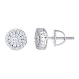 925 Sterling Silver Moissanite Round Stud Earrings