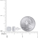 925 Sterling Silver Moissanite Square Stud Earrings 9mm