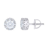 925 Sterling Silver Round Baguette Moissanite Stud Earrings
