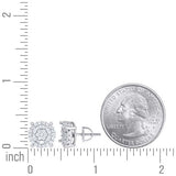 925 Sterling Silver Round Baguette Moissanite Stud Earrings