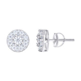 925 Sterling Silver Moissanite Round Stud Earrings