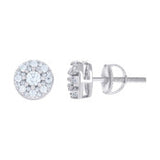 925 Sterling Silver Moissanite Round Stud Earrings