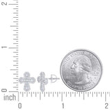925 Sterling Silver Round Baguette Moissanite Cross Stud Earrings