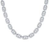 925 Sterling Silver Moissanite Mariner Link Chain 10mm 20 Inches