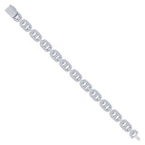 925 Sterling Silver Moissanite Mariner Link Bracelet 10mm 8.5 Inches