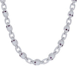 925 Sterling Silver Moissanite Skull Link Bracelet 9.3mm 8 inch