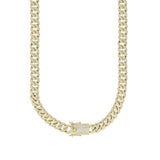 925 Sterling Silver Yellow Moissanite Miami Cuban Chain 12mm 22 Inch