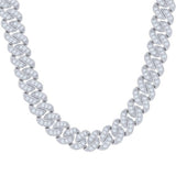 925 Sterling Silver Moissanite Cuban Chain 16mm 22 Inches