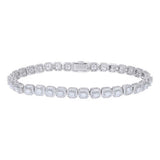 925 Sterling Silver Moissanite Cross Link Chain 6mm 22 Inch